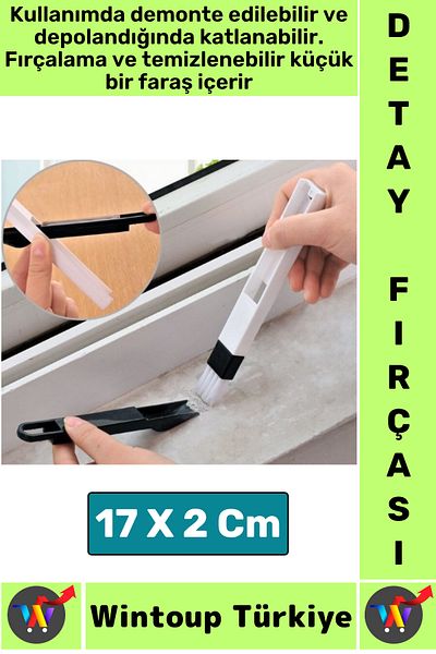 Wintoup Ergonomic Electronic Door Window Corner Difficult Spot Multi-Purpose Mini Detail Cleaning Brush Dustpan 2 in 1