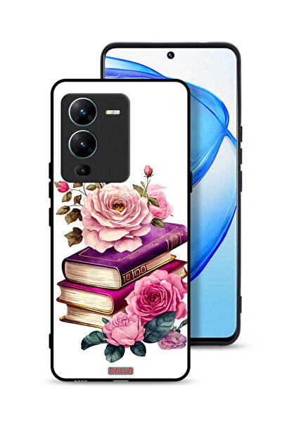 Tolwak Vivo V25 Pro 5G Protective Case Cover Roses And Books