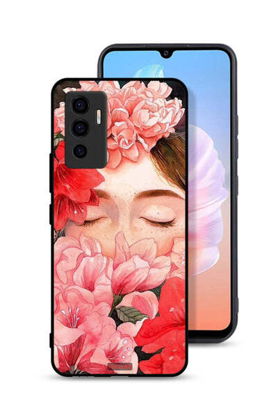 Tolwak غطاء حماية لهاتف Vivo S10e 5G، وجه فتاة مخفي في فن الزهور