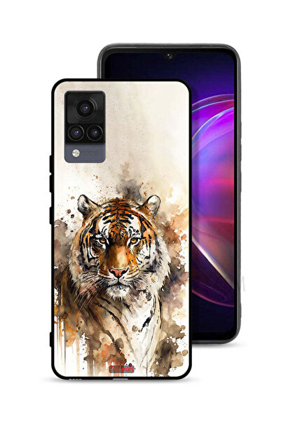 Tolwak غطاء حماية Vivo V21 بتصميم فن تجريدي بنقشة جلد النمر