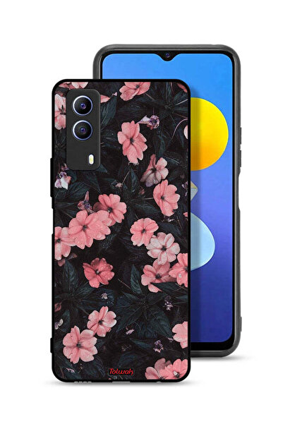 Tolwak غطاء حماية لهاتف Vivo T1x - لون الخوخ والورود الصغيرة
