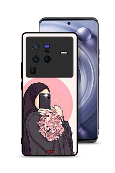 Tolwak غطاء حماية Vivo X80 Pro بتصميم فن التقاط صور سيلفي مع الزهور