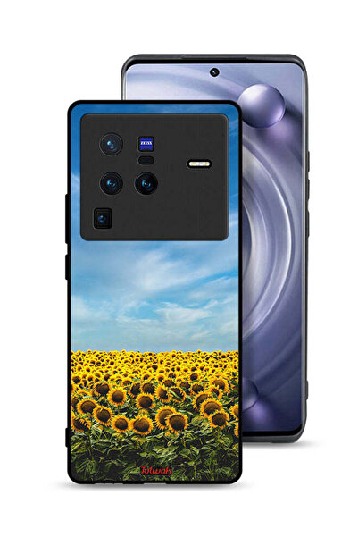 Tolwak غطاء حماية لهاتف Vivo X80 Pro بطبعة عباد الشمس تحت السماء