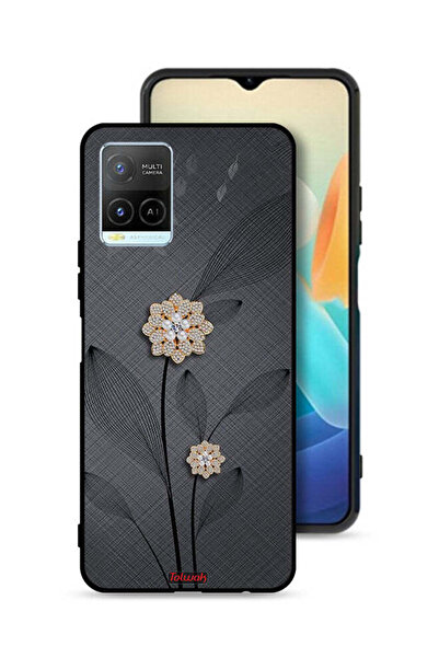 Tolwak غطاء حماية لهاتف Vivo Y21 بتصميم زهور ماسية