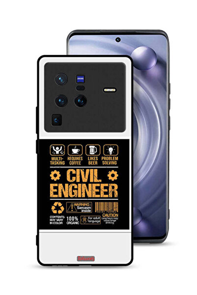 Tolwak غطاء حماية لهاتف Vivo X80 Pro، ملصق مهندس مدني