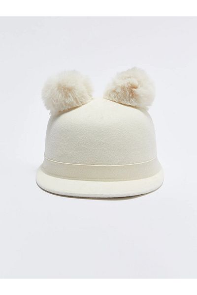 LC Waikiki Girls Riding Hat with Double Pompoms