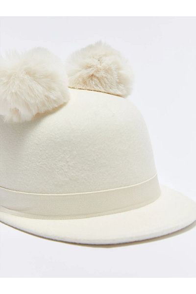 LC Waikiki Girls Riding Hat with Double Pompoms