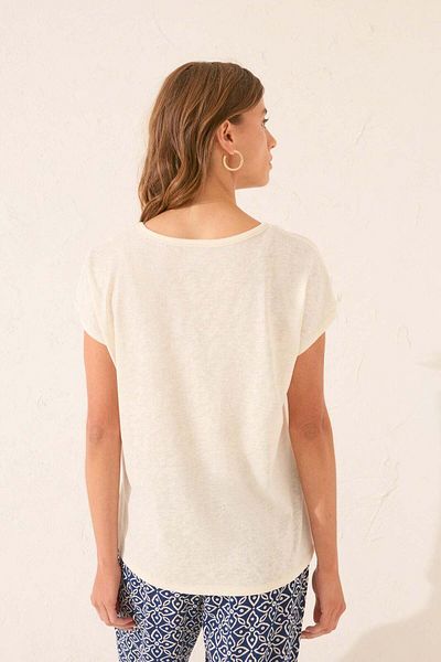 Women'secret Ivory glitter short sleeve T-shirt