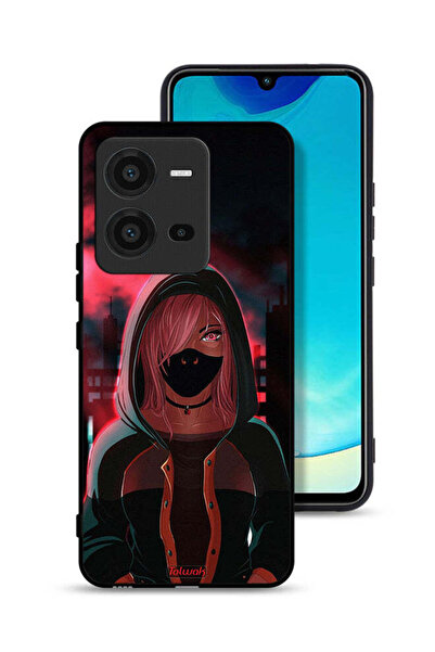 Tolwak غطاء حماية Vivo V25 5G برسومات فتاة ترتدي قناعًا
