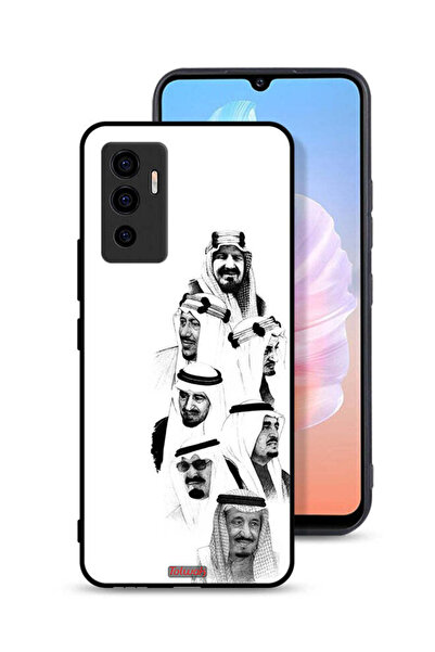 Tolwak غطاء حماية لهاتف فيفو S10e 5G، رسم ملوك السعودية، أبيض وأسود