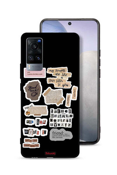 Tolwak غطاء حماية لهاتف Vivo X60 مع ملصقات اقتباسات الحظ السعيد