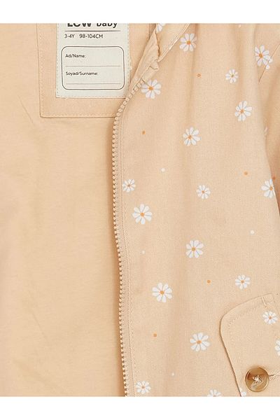 LC Waikiki Hooded Floral Baby Girl Raincoat