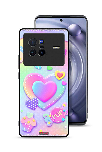 Tolwak Vivo X80 Protective Case Cover Pop Hearts Art