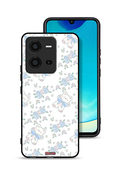 Tolwak غطاء حماية لهاتف Vivo V25 5G برسومات دب تيدي لطيف وزهور