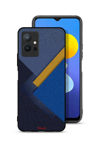 Tolwak غطاء حماية جلدي بنقشة مثلثات لهاتف Vivo T1 5G
