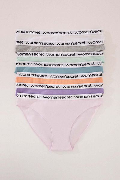 Women'secret Pack of 7 classic cotton panties in bright colors