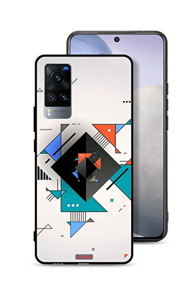 Tolwak غطاء حماية لهاتف Vivo X60 بأشكال مربعة ومثلثة ونمط تجريدي
