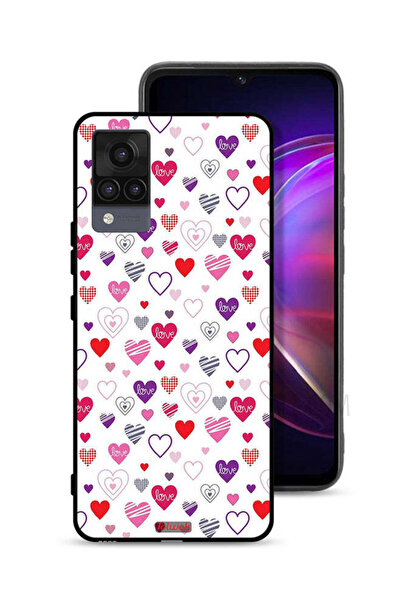Tolwak Vivo V21 Protective Case Cover Hearts Doodle