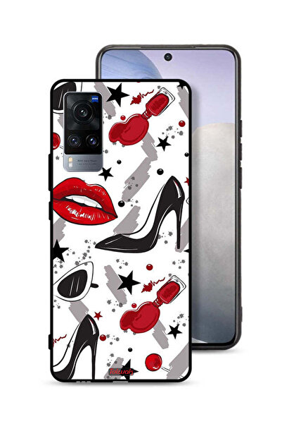 Tolwak غطاء حماية لهاتف Vivo X60t برسومات أحمر الشفاه والأحذية