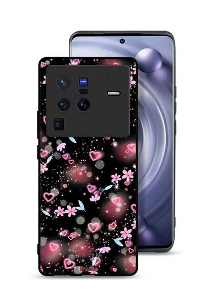 Tolwak غطاء حماية لهاتف Vivo X80 Pro بنقشة قلوب وأزهار صغيرة