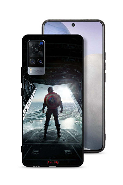 Tolwak غطاء حماية لهاتف Vivo X60 بتصميم صورة كابتن أمريكا