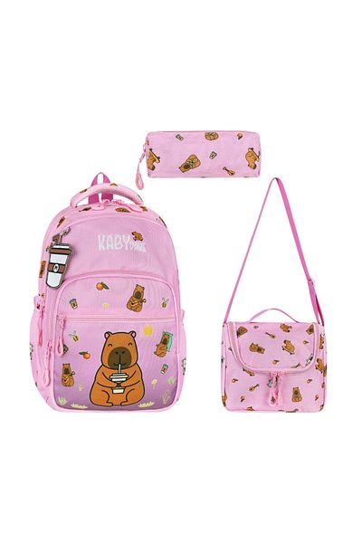 Baginn Geanta unisex pentru școală primară Caby Para Set de 3 40*30 cm Cutie de prânz Trusa de creion Ortopedică KabyPare