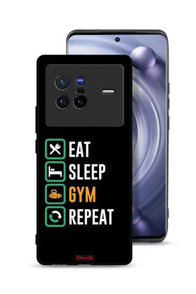 Tolwak غطاء حماية Vivo X80 Eat Sleep Gym Repeat