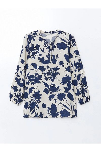 LC Waikiki Bluză de damă cu floare cu guler legat