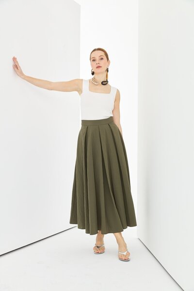 roibyardaözmen Yandan cepli,Paraşüt Kumaş,Kloş Etek Haki