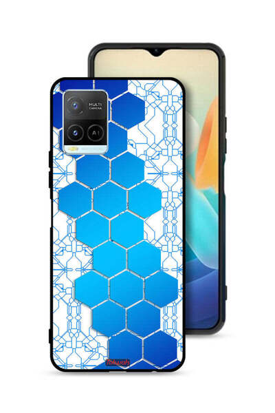 Tolwak غطاء حماية لهاتف Vivo Y21 بنمط شبكة أيقونات سداسية الأضلاع