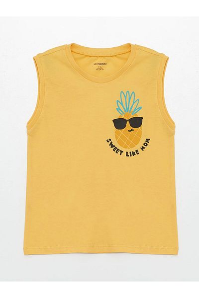LC Waikiki Crew Neck Sleeveless Printed Baby Boy Singlet