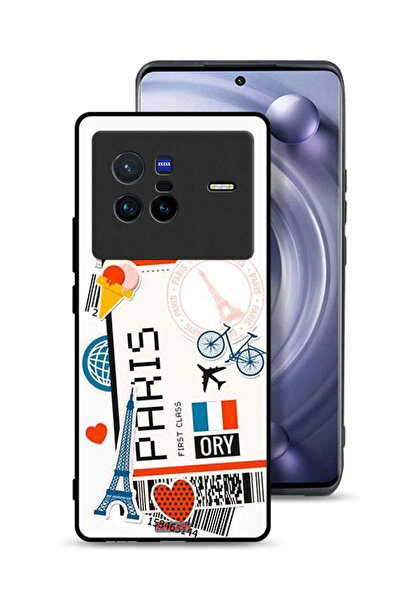 Tolwak غطاء حماية لجهاز Vivo X80 بملصق باريس