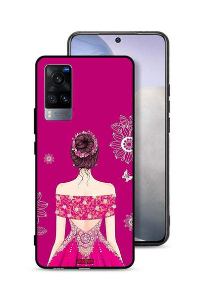 Tolwak Vivo X60t Protective Case Cover Girl And Flowers Art