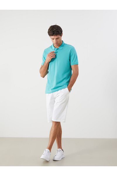 LC Waikiki Gray Polo Neck Short Sleeve Pique Men's T-Shirt