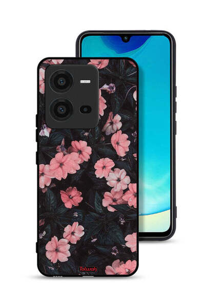 Tolwak غطاء حماية لهاتف Vivo V25 5G - لون الخوخ والورود الصغيرة