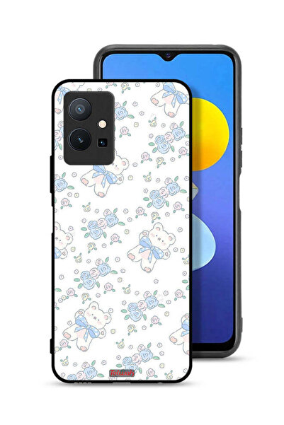 Tolwak غطاء حماية لهاتف Vivo T1 5G بشعار دب تيدي لطيف وأزهار