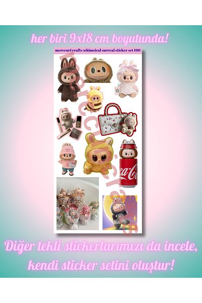 merccuri crafts Labubu Aesthetic Sticker (11+ Pieces High Quality) - for Notebook Agenda, Laptop, Scrapbooking