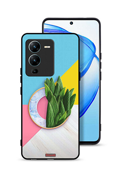 Tolwak غطاء حماية لهاتف Vivo V25 Pro 5G بنمط أوراق تجريدية