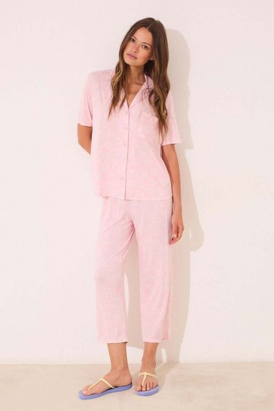 Women'secret Pink Capri viscose classic pyjamas