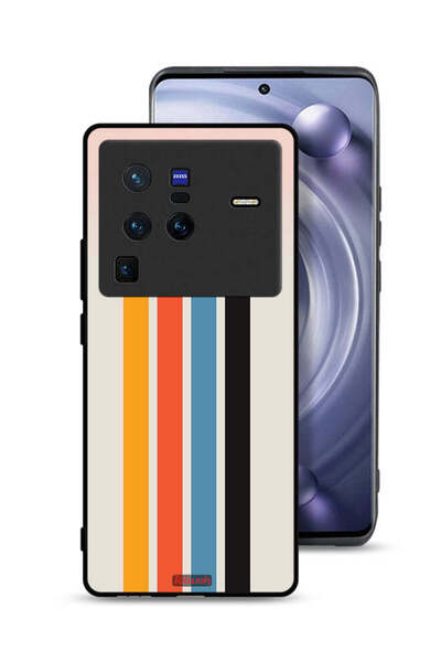 Tolwak Vivo X80 Pro Protective Case Cover Straight Lines Pattern