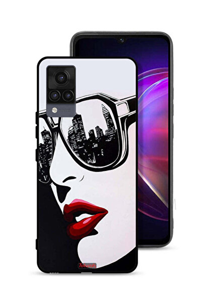 Tolwak غطاء حماية Vivo V21 بتصميم وجه فتاة وفن تجريدي