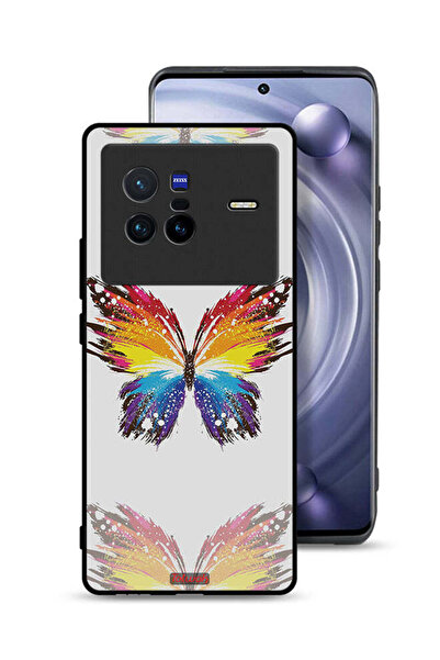 Tolwak غطاء حماية لهاتف Vivo X80 بخلفية بسيطة وفن رقمي وبساطة الفراشة