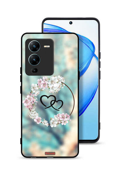 Tolwak غطاء حماية لهاتف Vivo V25 Pro 5G برسومات قلوب ورسومات خواتم