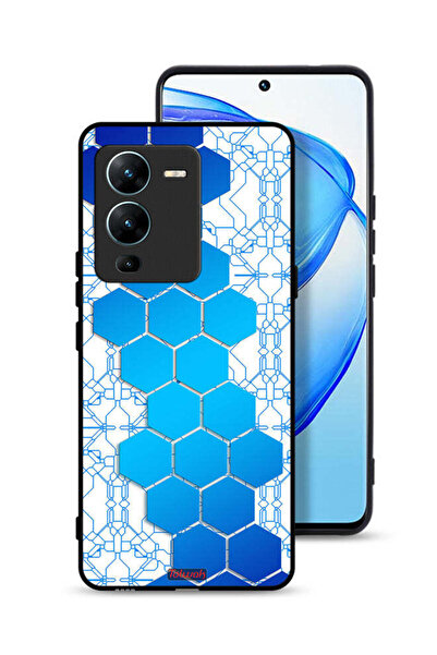 Tolwak غطاء حماية لهاتف Vivo V25 Pro 5G بنمط شبكة أيقونات سداسية الأضلاع