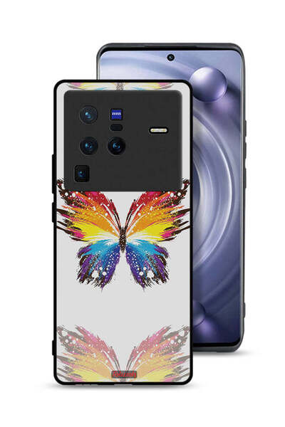 Tolwak غطاء حماية لهاتف Vivo X80 Pro بخلفية بسيطة وفن رقمي وبساطة الفراشة