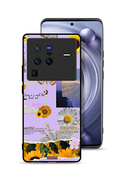 Tolwak Vivo X80 Pro Protective Case Cover Beautiful Sunflower Stickers