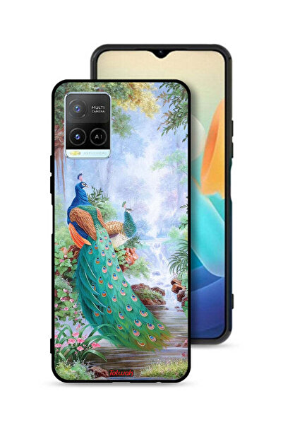 Tolwak غطاء حماية لهاتف Vivo Y32 بنقشة الطاووس