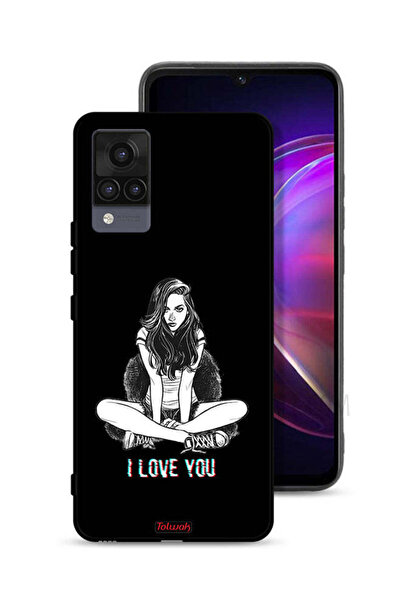 Tolwak غطاء حماية لهاتف Vivo V21 - رسم "أحبك"