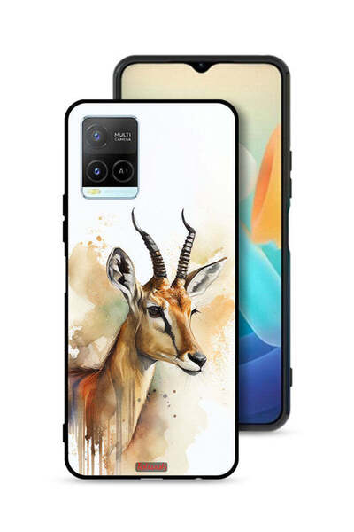 Tolwak غطاء حماية لهاتف Vivo Y21 بتصميم فن تجريدي للغزلان