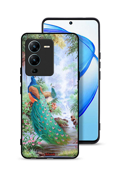 Tolwak غطاء حماية لهاتف Vivo V25 Pro 5G بنقشة الطاووس
